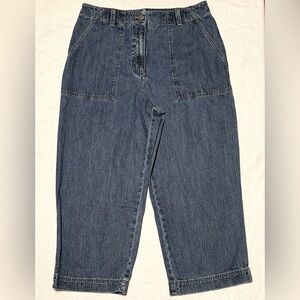(10) Jones Sport High Rise Wide Leg Denim Capris